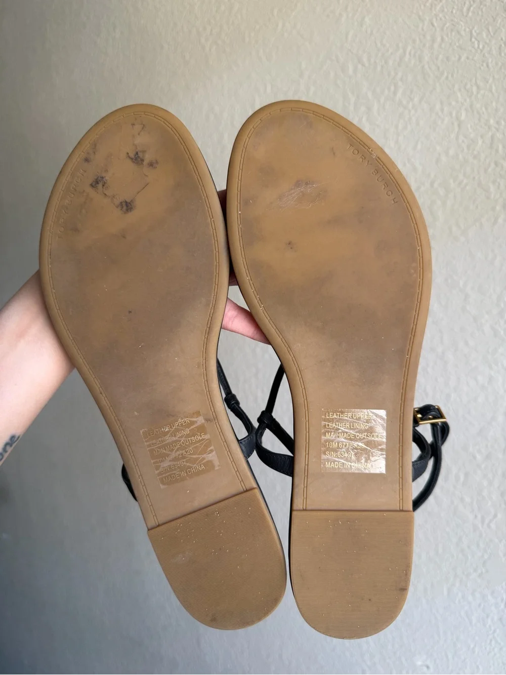 Tory Burch Emmy Calf Leather Flat Sandal in Perfect Black